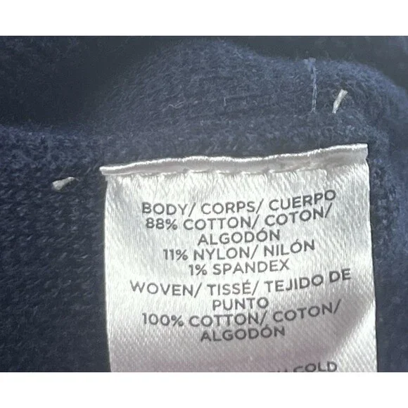 Loft Ruffle Neck Sweater Womens XL Navy Button Up Cardigan Workwear Fall Casual - Picture 12 of 12